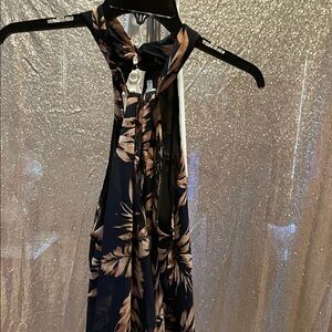 Astr Black and Tan Floral Dress